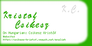 kristof csikesz business card